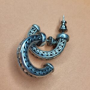 Silver Swirl Hoop Earrings